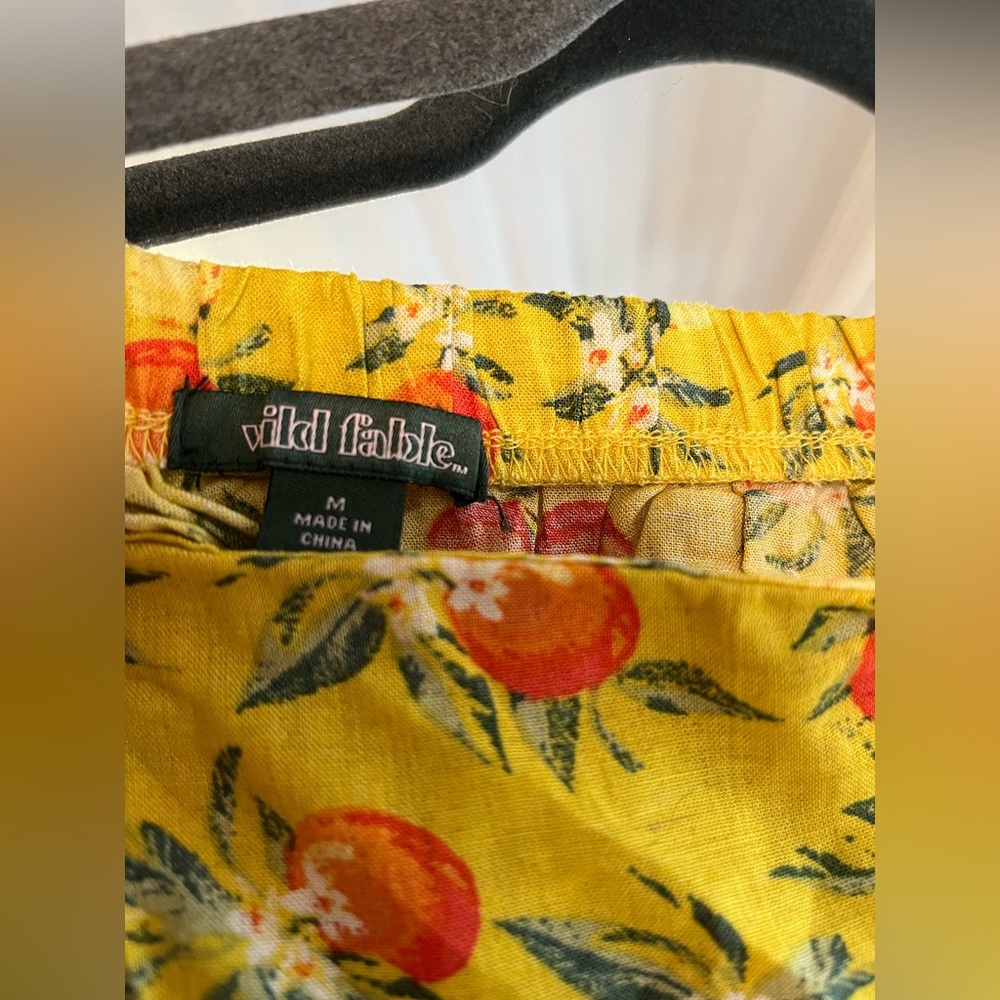 Wild Fable Yellow Skirt with Orange Fruit Print